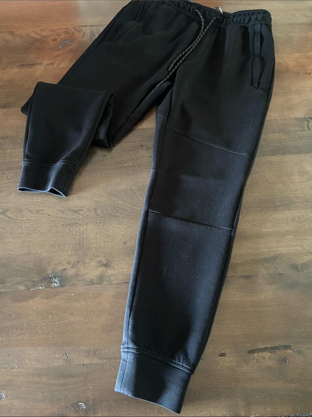 Men's AE Black Panel Jogger Sweatpants with Drawstring